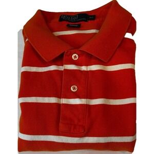 POLO Ralph Lauren Men's Regular Fit Shirt XL‎  Orange White Horizontal Stripes